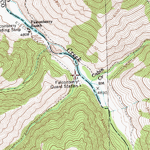 Topographic Map of Indian Creek, ID