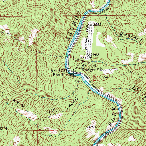 Topographic Map of Indian Creek, ID