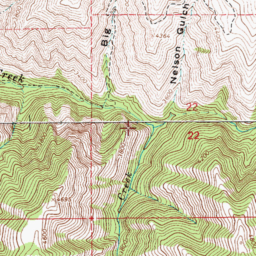 Topographic Map of Indian Creek, ID