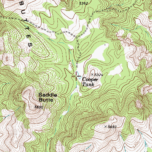 Topographic Map of Cooper Tank, AZ