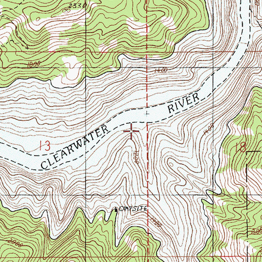 Topographic Map of Indian Creek, ID