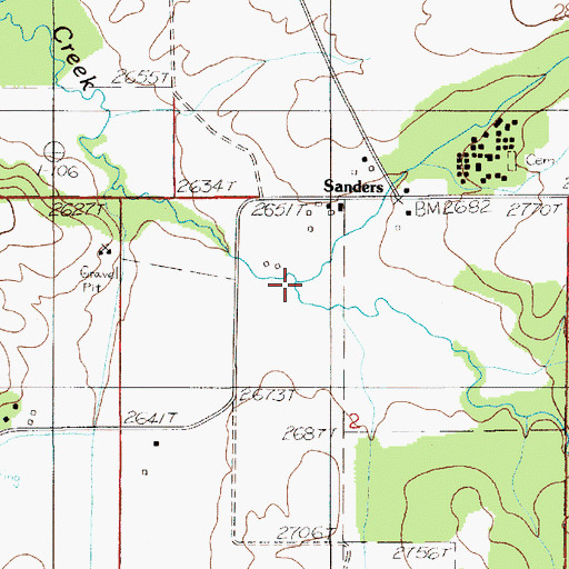 Topographic Map of Indian Creek, ID