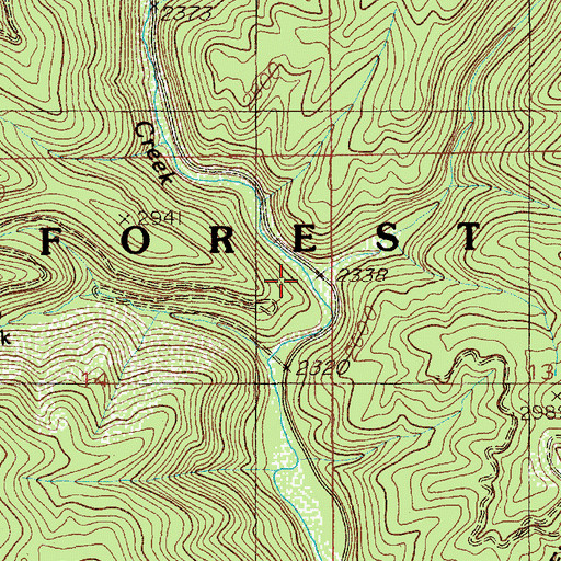 Topographic Map of Indian Creek, ID