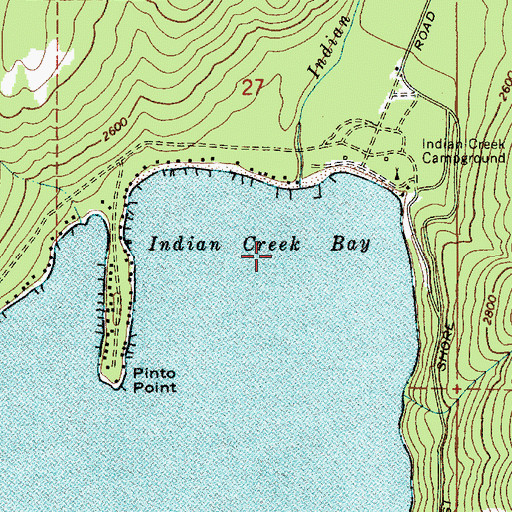 Topographic Map of Indian Creek Bay, ID