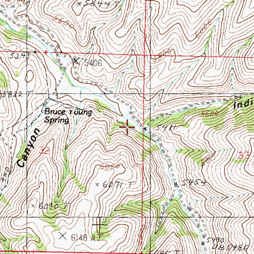 Topographic Map of Indian Fork, ID