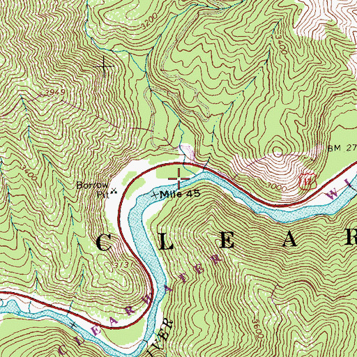 Topographic Map of Indian Grave Creek, ID