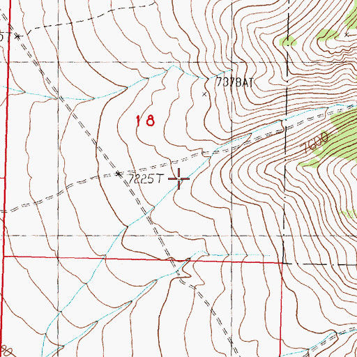 Topographic Map of Indian Head Canyon, ID