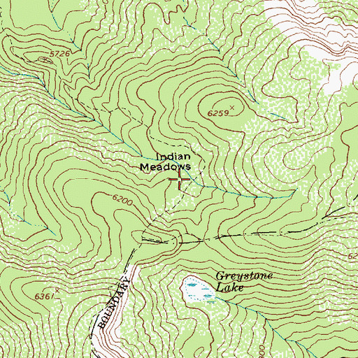 Topographic Map of Indian Meadows, ID