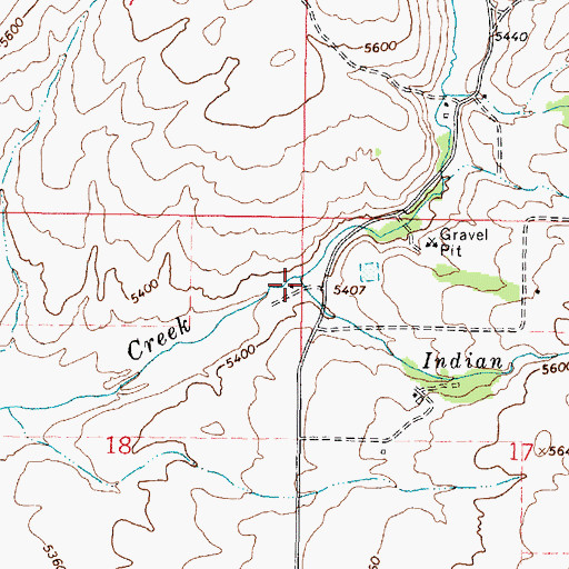 Topographic Map of Indian Mill Creek, ID