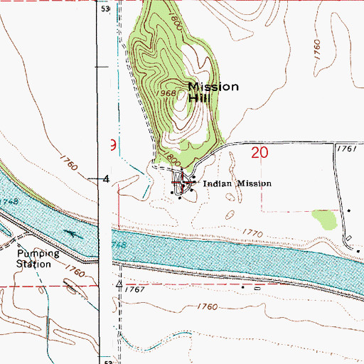 Topographic Map of Indian Mission, ID