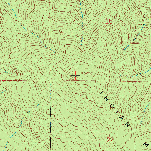 Topographic Map of Indian Mountain, ID