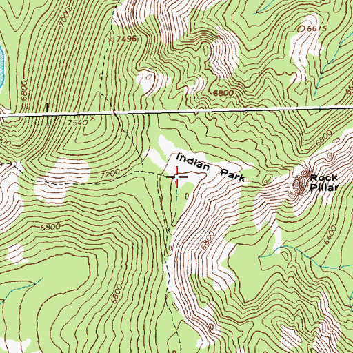 Topographic Map of Indian Park, ID