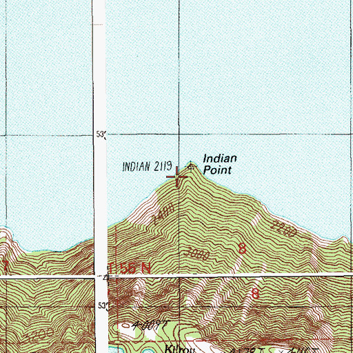 Topographic Map of Indian Point, ID
