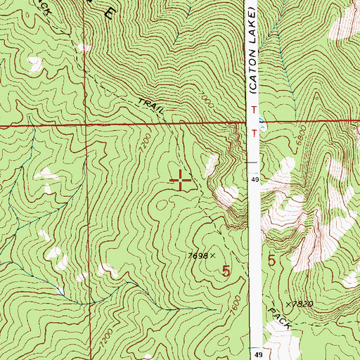 Topographic Map of Indian Ridge Trail, ID