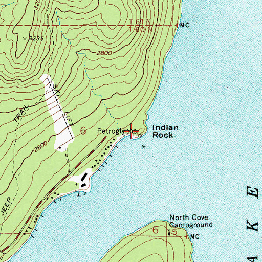 Topographic Map of Indian Rock, ID
