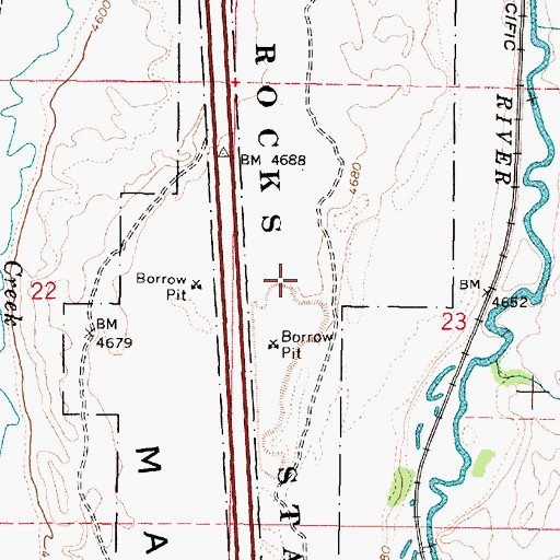 Topographic Map of Indian Rocks State Park, ID