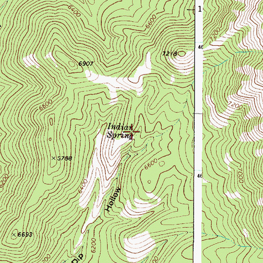 Topographic Map of Indian Spring, ID