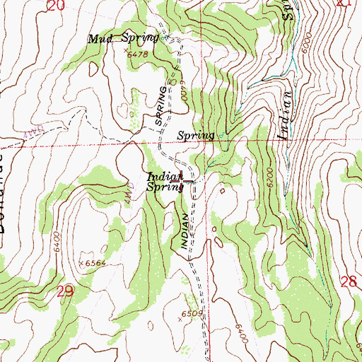 Topographic Map of Indian Spring, ID