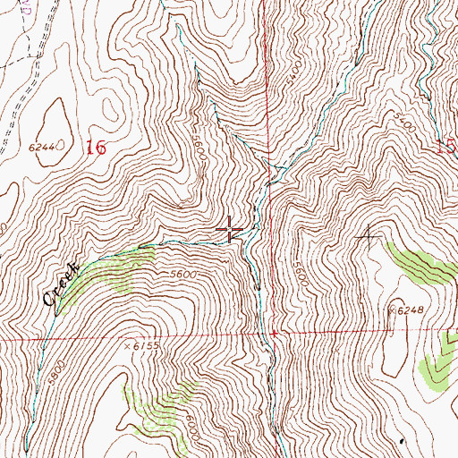 Topographic Map of Indian Spring Creek, ID