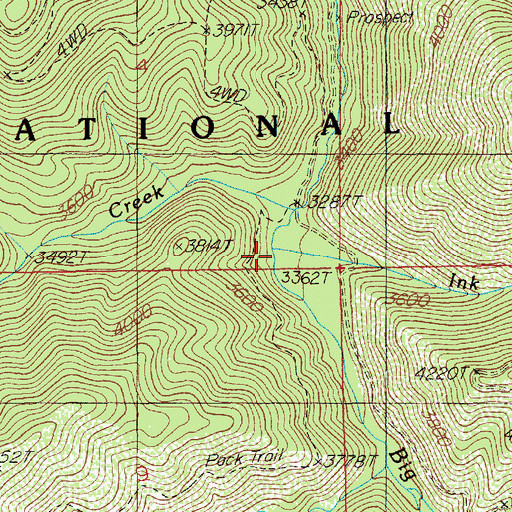 Topographic Map of Ink Creek, ID