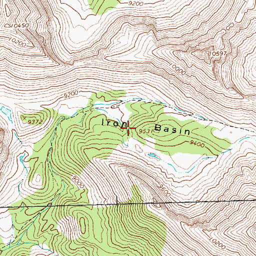 Topographic Map of Iron Basin, ID
