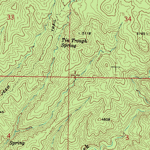 Topographic Map of Cottonwood Spring, AZ