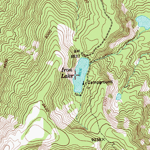 Topographic Map of Iron Lake, ID