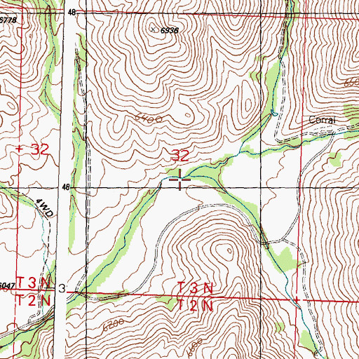 Topographic Map of Iron Mine Creek, ID