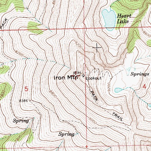 Topographic Map of Iron Mountain, ID