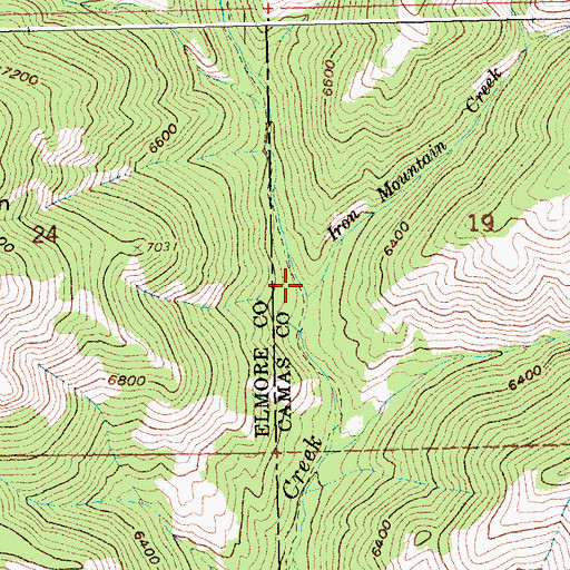 Topographic Map of Iron Mountain Creek, ID