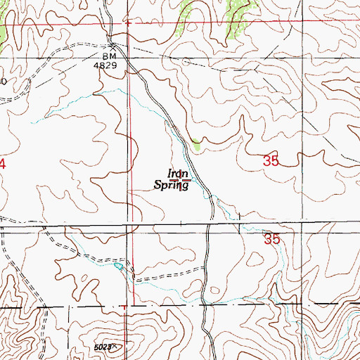 Topographic Map of Iron Spring, ID