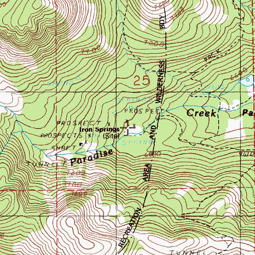 Topographic Map of Iron Springs, ID
