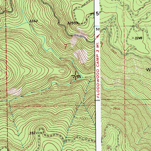 Topographic Map of Isabella Creek, ID