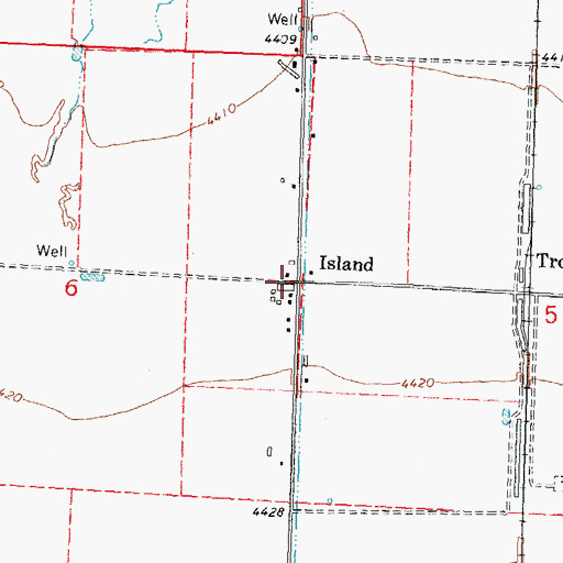Topographic Map of Island, ID