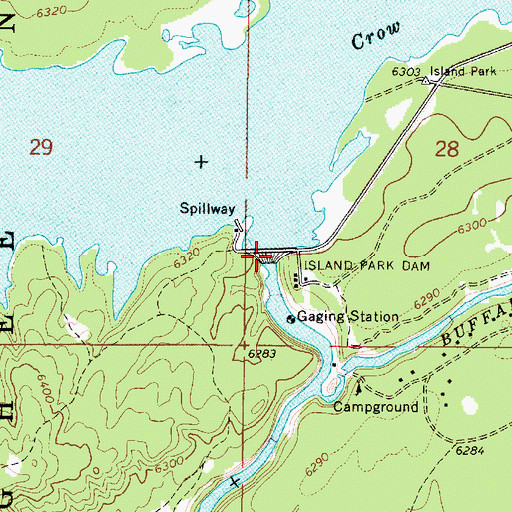 Topographic Map of Island Park Dam, ID