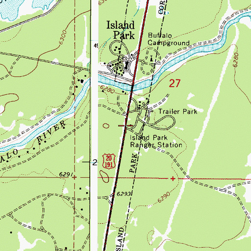 Topographic Map of Island Park Ranger Station, ID