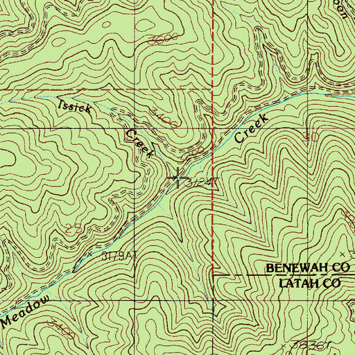Topographic Map of Issick Creek, ID