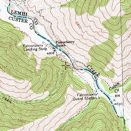 Topographic Map of Jack Creek, ID