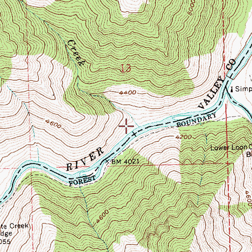 Topographic Map of Jack Creek, ID