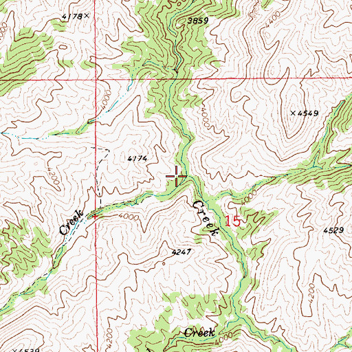 Topographic Map of Jack Creek, ID