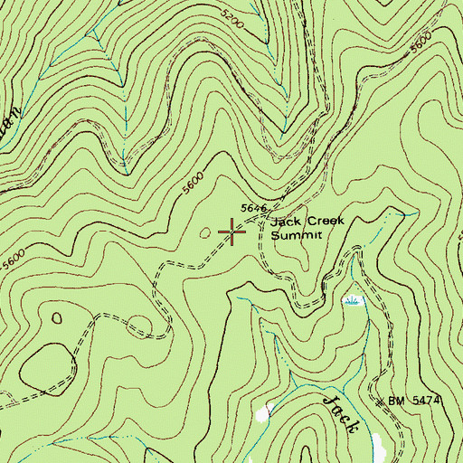 Topographic Map of Jack Creek Summit, ID