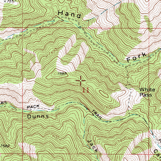 Topographic Map of Jack Hollow, ID