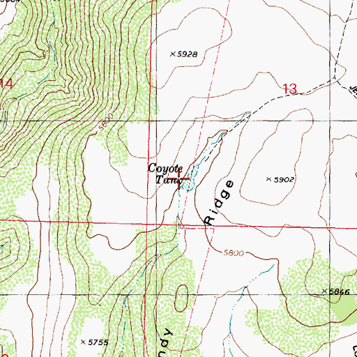 Topographic Map of Coyote Tank, AZ