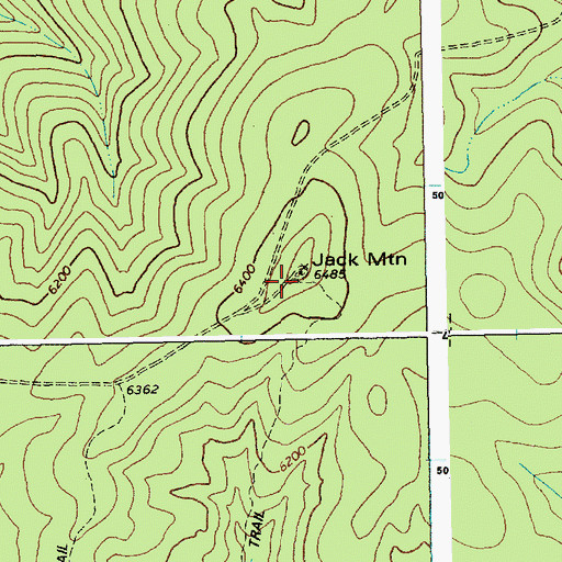 Topographic Map of Jack Mountain, ID