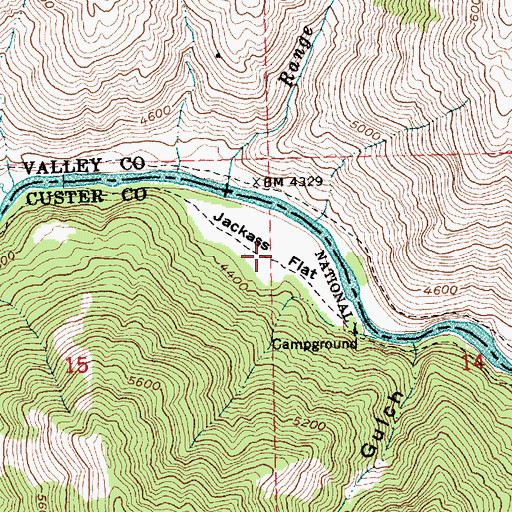 Topographic Map of Jackass Flat, ID
