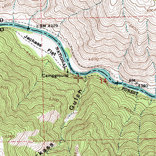 Topographic Map of Jackass Gulch, ID