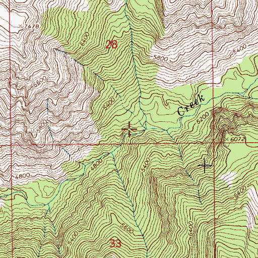 Topographic Map of Jacks Creek, ID