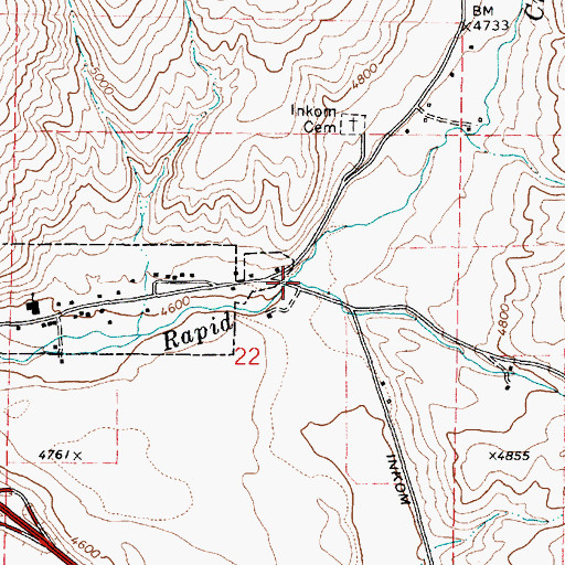 Topographic Map of Jackson Creek, ID