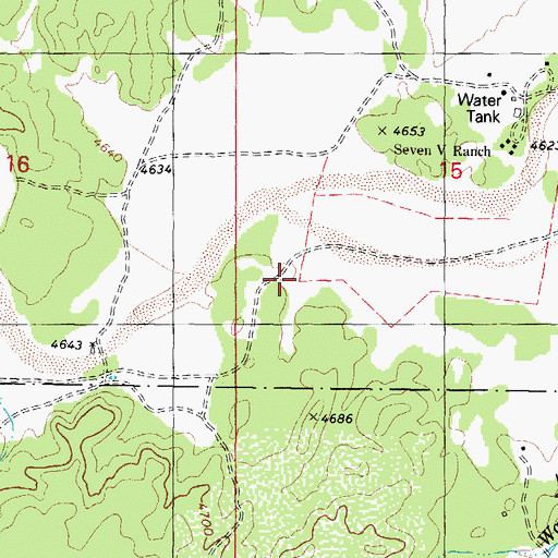 Topographic Map of Cross Triangle Ranch, AZ