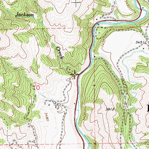 Topographic Map of Jackson Creek, ID